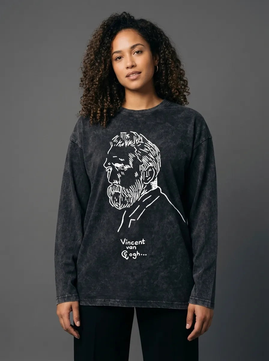 Van Gogh Sketch Long Sleeve - Oversized T-Shirt | My Turtle